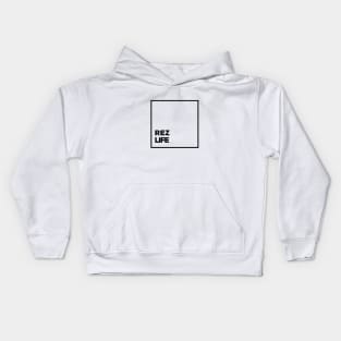 Rez Life Box Text Kids Hoodie